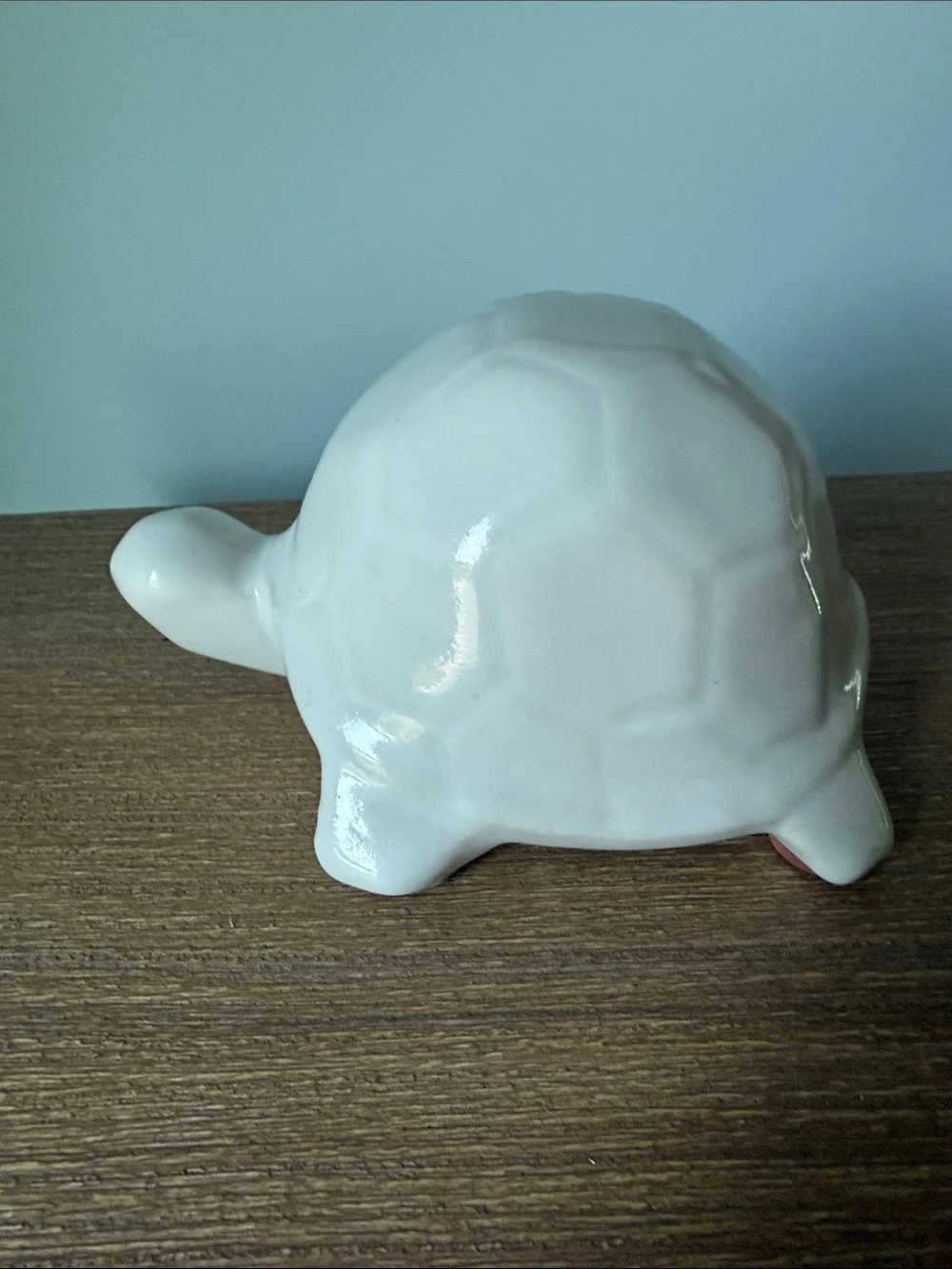 West Elm Glossy Cream Ceramic Turtle Accent